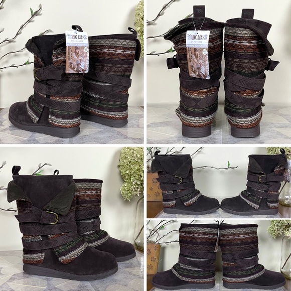 MUK LUKS® Nikki 3-in-1 Belted Sweater Wrap Water Resistant Faux Suede Boots - Picture 2 of 16